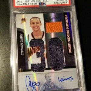 Stephen Curry Signed RC 2009 Panini Absolute Memorabilia Jersey 1/1 PSA 5 AUTO 9 - Basketball Autographed Game Used Cards