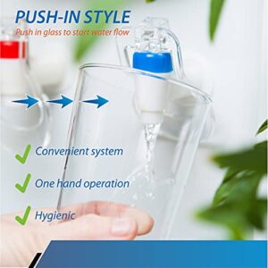 Raven Water Dispenser Replacement Push Faucet - Blue Cold Water Spigot (2 Pack)