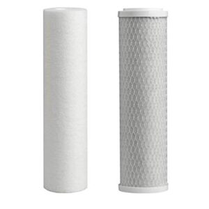 cfs – 2 pack water filter kit includes sediment & carbon cartridges compatible with wp560038 models – remove bad taste & odor – whole house replacement water filter cartridge - 5 micron - 10” inch