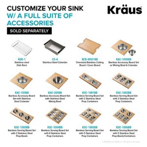 Kraus KWU110-32 Kore inch Undermount 16 Gauge Single Bowl Stainless Steel Kitchen Integrated Ledge and Accessories (Pack of 5), 32 Inch, 32"-Workstation Sink