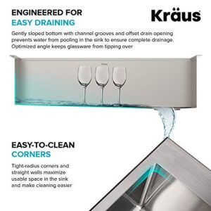 Kraus KWU110-32 Kore inch Undermount 16 Gauge Single Bowl Stainless Steel Kitchen Integrated Ledge and Accessories (Pack of 5), 32 Inch, 32"-Workstation Sink