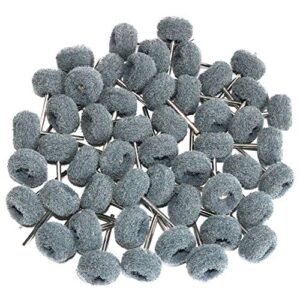 50pcs abrasive buffing polishing wheel set for rotary tools,non-woven scouring pad brush polishing kit,grit 800 removal of rust,deburring on metal surface,with 3mm mandrel