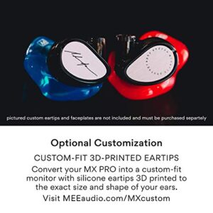 MEE Professional MX4 PRO Quad-Driver Hybrid Musician’s In Ear Monitor Headphones with High-Resolution Reference Sound; Noise Isolating Earbuds Earphones with Optional Customization & Detachable Cables