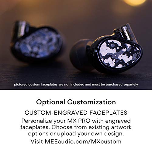 MEE Professional MX4 PRO Quad-Driver Hybrid Musician’s In Ear Monitor Headphones with High-Resolution Reference Sound; Noise Isolating Earbuds Earphones with Optional Customization & Detachable Cables