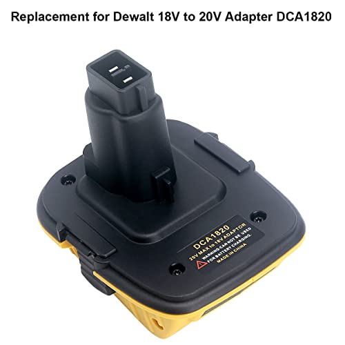 Elefly 2 Pack 18V to 20V Adapter DCA1820 Compatible with Dewalt 20V Lithium Battery DCB206 DCB204 DCB203, Replacement for Dewalt 18V NiCad & NiMh Tool Battery DC9096 DC9098