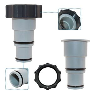 aru (pair) hose adapter w/collar replacement for intex fit for threaded connection pumps