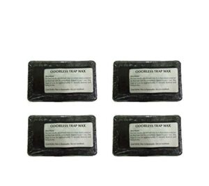pcs outdoors black and white odorless trap wax - 1lb bars (4, black)