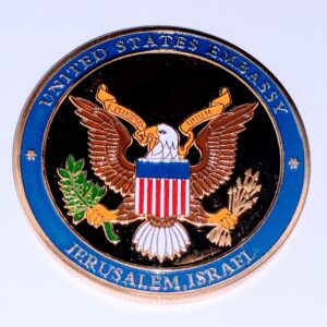 US Embassy Jerusalem Israel Military Colorized Challenge Art Coin