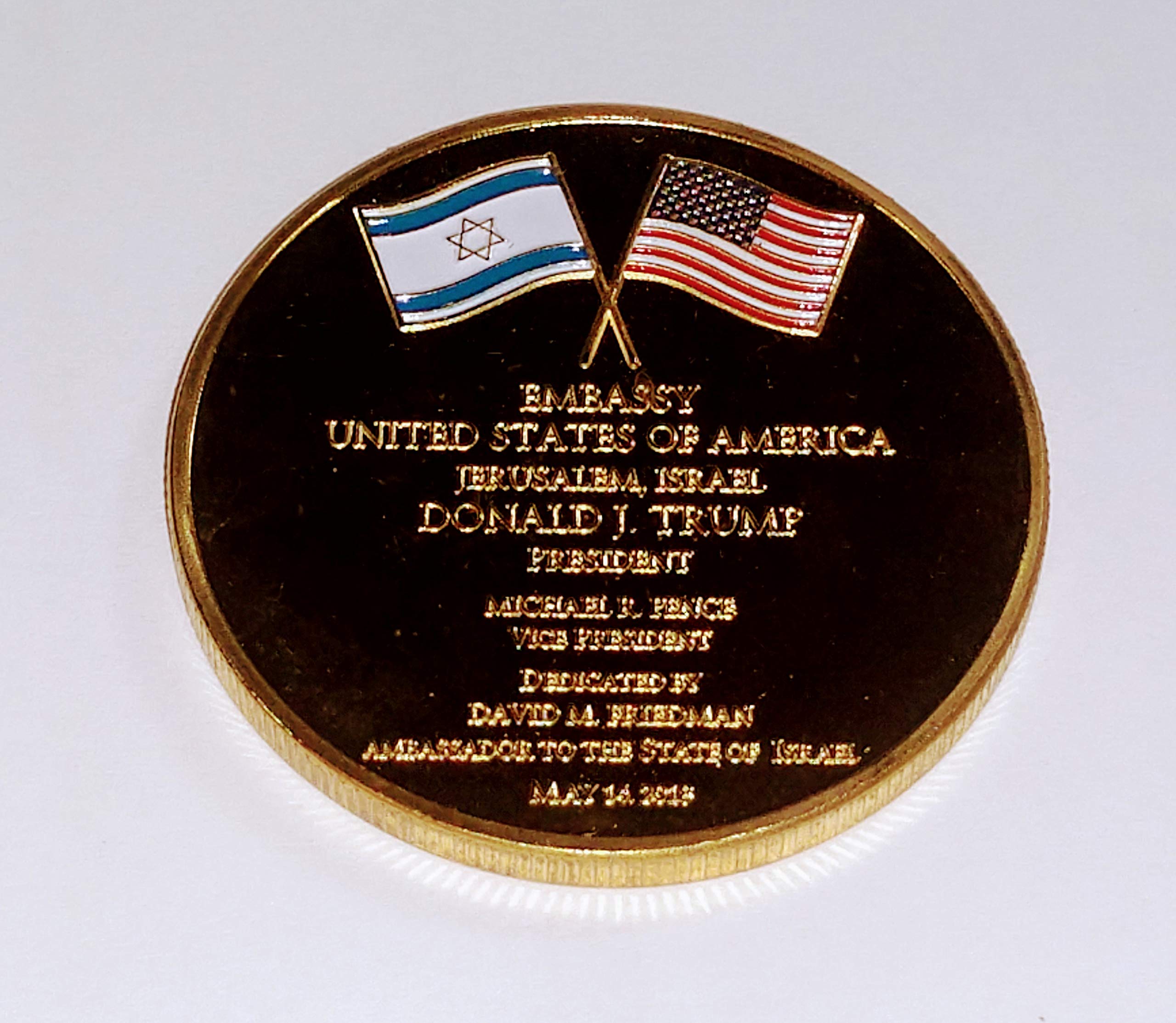 US Embassy Jerusalem Israel Military Colorized Challenge Art Coin