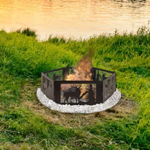 Pleasant Hearth OFW116FR Deer Mountain Folding fire Ring, Black