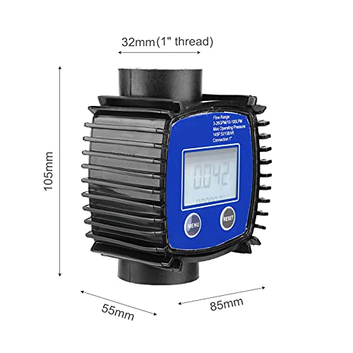 1″ Digital Flow Meter,Multipurpose High Accuracy Water Diesel Flowmeter,Flow Meter for Garden Hose,for Diesel, Gasoline, Urea, Chemical Liquid, Water, Oil and Other Media