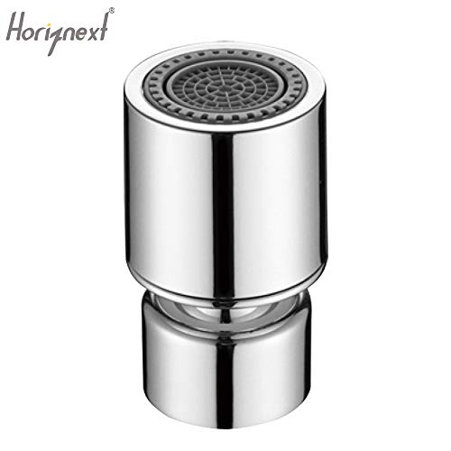 Horiznext faucet aerator for kitchen bathroom sink, tap head sprayer 360 degree swivel filter attachment hose extender no splash water nozzle (1 pc with adapter)