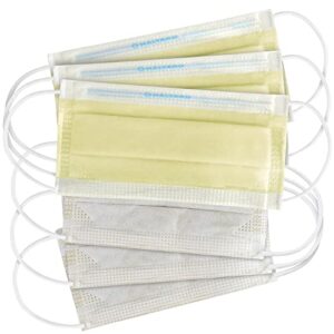 HALYARD FLUIDSHIELD 1 Disposable Procedure Mask w/SO Soft Lining and SO Soft Earloops, Yellow, 25867 (Box of 50)