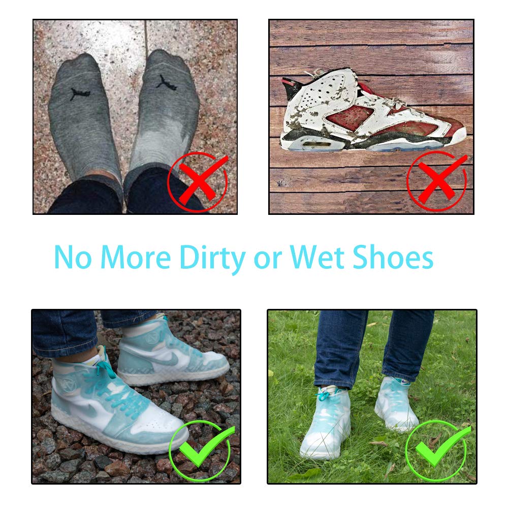 Silicone Shoe Covers, Waterproof Overshoes Reusable Slip Resistant Rain Shoe Cases for Men Women