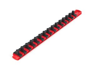 3/8 inch drive x 13 inch twist-lock socket rail, 15 clips (red) | osr12115