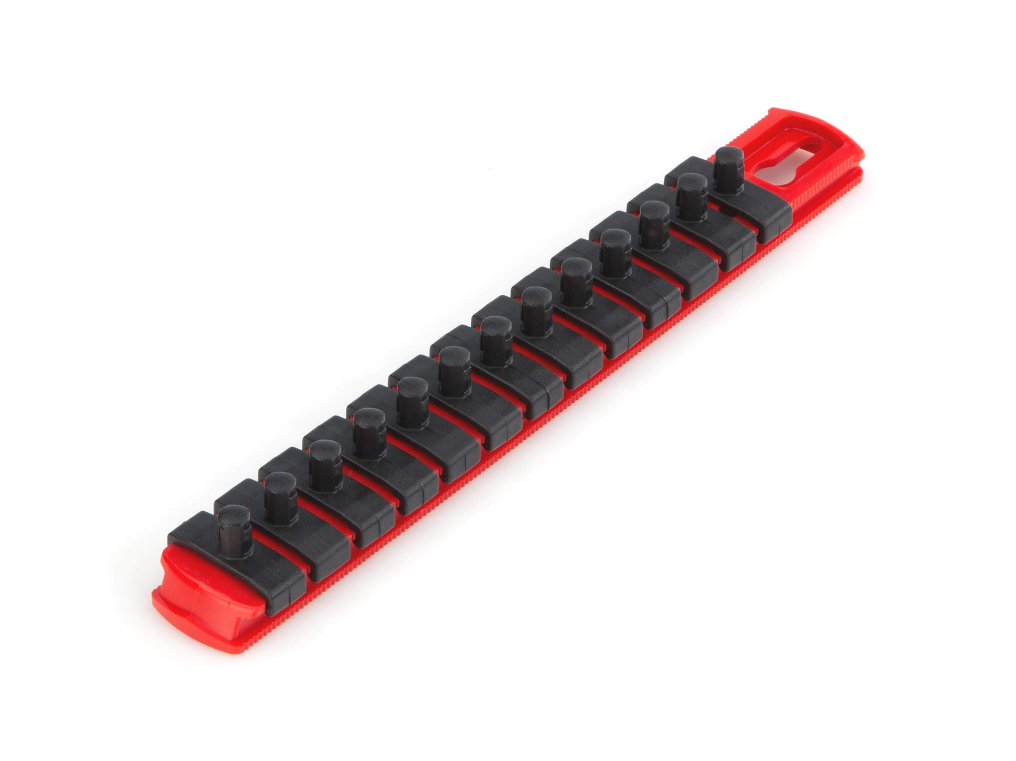 TEKTON 1/4 Inch Drive x 8 Inch Socket Rail, 13 Clips (Red) | OSR01113