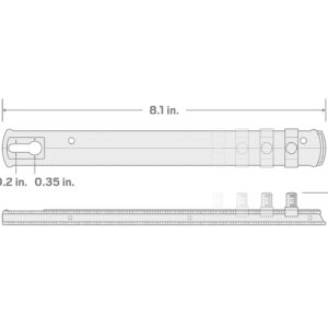 TEKTON 1/4 Inch Drive x 8 Inch Socket Rail, 13 Clips (Red) | OSR01113