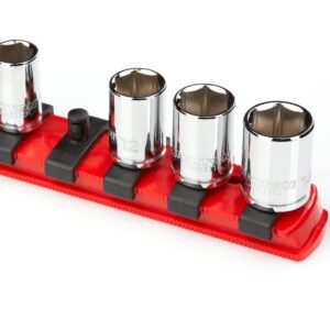 TEKTON 1/4 Inch Drive x 8 Inch Socket Rail, 13 Clips (Red) | OSR01113