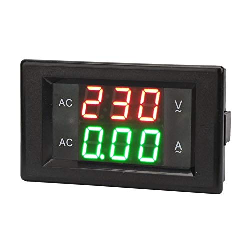 Digital Ampere Voltmeter LED Red and Green Display AC Ampere Meter 2 in 1 Multimeter Panel Dual Ampere Voltage Meter Volt Amp Meter AC60-500V AC 0~50A