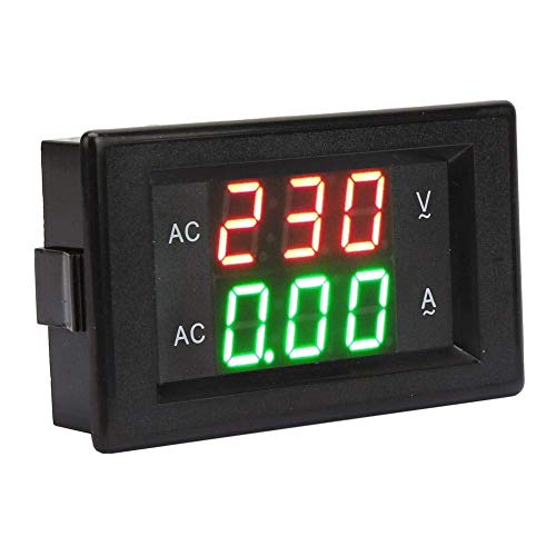 Digital Ampere Voltmeter LED Red and Green Display AC Ampere Meter 2 in 1 Multimeter Panel Dual Ampere Voltage Meter Volt Amp Meter AC60-500V AC 0~50A