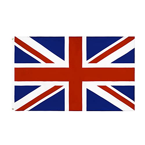 ANJOR United Kingdom UK Flag 3x5 Foot British National Flags Polyester with Brass Grommets 3 X 5 Ft