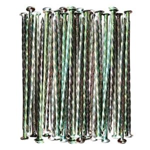 maombo artificial turf stakes galvanized metal spiral landscape spikes for fake landscaping grass, 35 count, outdoor, heavy-duty, rust resistant security, 6-inch long,anchoring spikes