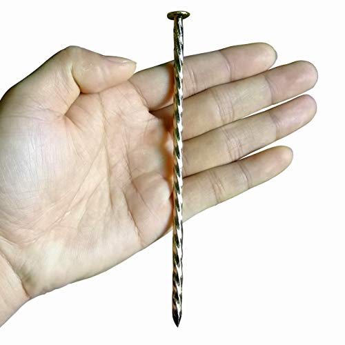 MAOMBO Artificial Turf Stakes Galvanized Metal Spiral Landscape Spikes for Fake Landscaping Grass, 35 Count, Outdoor, Heavy-Duty, Rust Resistant Security, 6-Inch Long,Anchoring Spikes