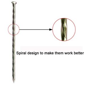 MAOMBO Artificial Turf Stakes Galvanized Metal Spiral Landscape Spikes for Fake Landscaping Grass, 35 Count, Outdoor, Heavy-Duty, Rust Resistant Security, 6-Inch Long,Anchoring Spikes