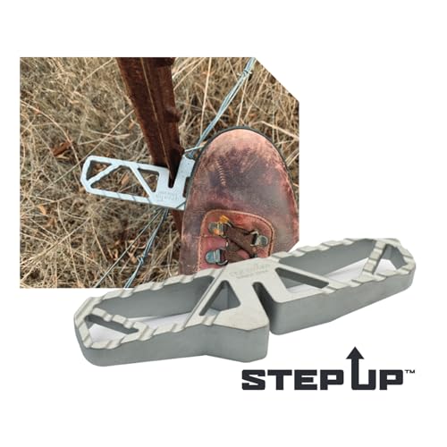 HME Secure Stable Durable Aluminum Portable T-Post Fence Step for Outdoor Activities with/Nylon Storage Pouch and Integrated Slot