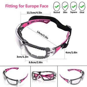 SAFEYEAR Womens Anti Fog Safety Goggles with HD Anti Scratch Resistant Lenses Work Goggles for Women