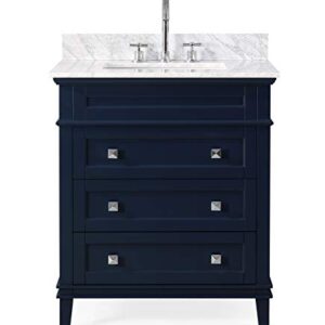 30" Felix Modern Style Navy Blue Bathroom Vanity 1810-V30NB-BS