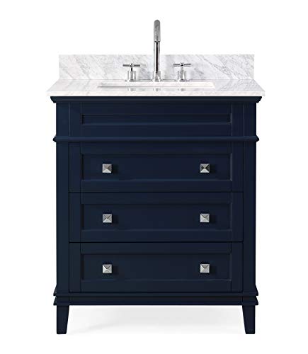 30" Felix Modern Style Navy Blue Bathroom Vanity 1810-V30NB-BS