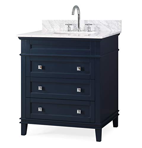 30" Felix Modern Style Navy Blue Bathroom Vanity 1810-V30NB-BS