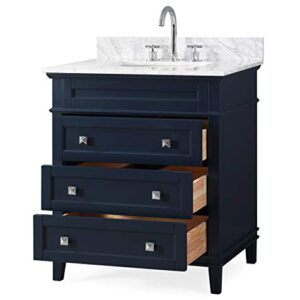 30" Felix Modern Style Navy Blue Bathroom Vanity 1810-V30NB-BS