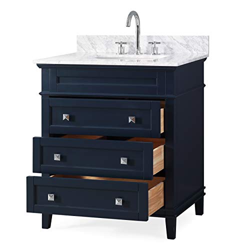 30" Felix Modern Style Navy Blue Bathroom Vanity 1810-V30NB-BS