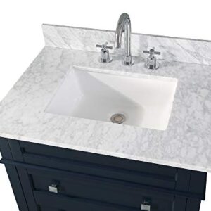 30" Felix Modern Style Navy Blue Bathroom Vanity 1810-V30NB-BS