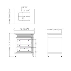 30" Felix Modern Style Navy Blue Bathroom Vanity 1810-V30NB-BS