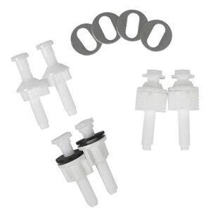 hibbent universal toilet seat hinge bolt screw for top mount toilet seat hinges, downlock nuts can slip over bolts threads for rapid installation without screwing in-white plastic replacement parts