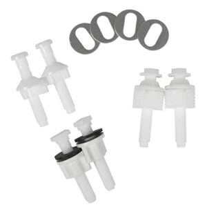 Hibbent Universal Toilet Seat Hinge Bolt Screw for Top Mount Toilet Seat Hinges, Downlock Nuts can Slip Over Bolts Threads for Rapid Installation Without Screwing in-White Plastic Replacement Parts