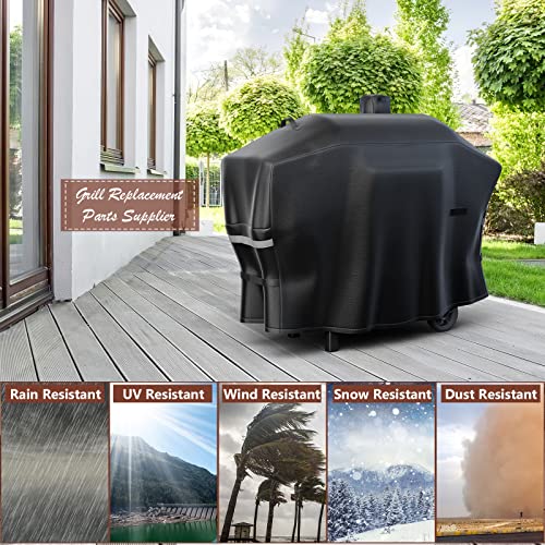 QuliMetal Grill Cover for Camp Chef 24 Pellet Grills, Model DLX 24, SmokePro 24, PG24, PG24LS, PG24S, PG24SE, PG24LTD, PG24XT, SG24, SmokePro DLX, Woodwind 24 Pellet Grills, Full Length Anti-UV 600D