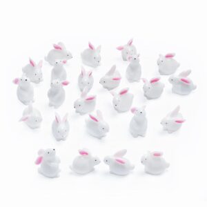 exasinine mini rabbits easter bunny miniature figurines animals model fairy garden miniature moss landscape diy terrarium crafts ornament accessories for home décor (rabbit, pack of 20)