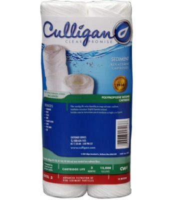 Culligan CW-F Sediment Replacement Cartridge Polypropylene Cord-Wound, 10 Micron, 12,000 Gallon Capacity, 2-Pack (3 case(2 Pack))