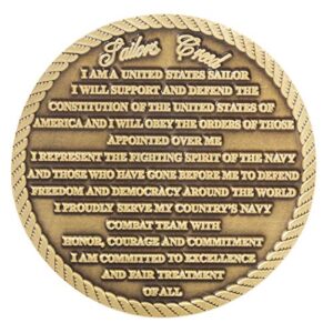 united states navy sailor's creed challenge coin