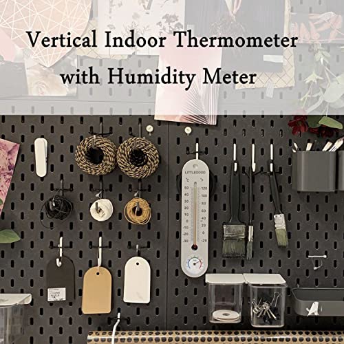 LittleGood Thermometer Indoor with Humidity – 9.8 inch Wall Vertical Thermometer/Hygrometer, Temperature Monitor for Home, Household Thermometer for Room Temp