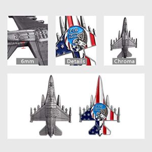 US Air Force F-16 Fighting Falcon Challenge Coin Military Aircraft Shaped Airman Gift