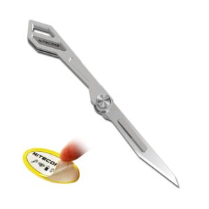 nitecore ntk05 titanium folding scalpel everyday knife and a sticker
