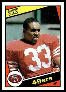 1984 topps #353 roger craig 49ers nfl football card (rc - rookie card) nm-mt