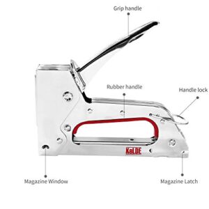 Hand Staple Gun Kit, KeLDE Light Stapler Tacker fit JT21 Staple, Includes 1500pcs 1/4, 5/16, 3/8 Inch Staples Set for Upholstery, DIY, Furniture, Material Repair, Carpentry