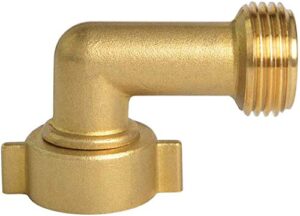 hydro master garden hose elbow with solid brass 90 degree 3/4" fht x 3/4" mht
