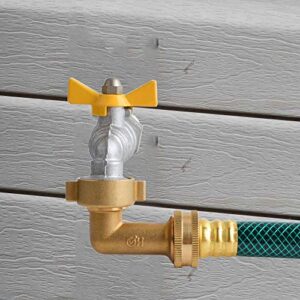 Hydro Master Garden Hose Elbow with Solid Brass 90 Degree 3/4" FHT x 3/4" MHT